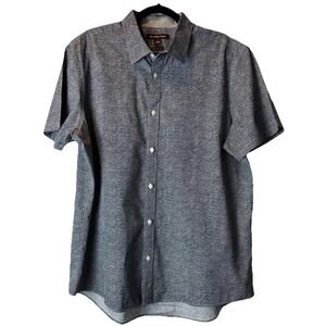 Michael Kors Shirt Mens XL Blue White Tailored Classic Fit Short Sleeve Casual